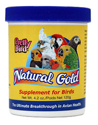 photo of Pretty Bird Natural Gold Supplement for Birds container